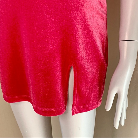 NWT MOTEL Verso Velvet Pink Stretch Mini Dress Fuchsia Bodycon Size M - Picture 12 of 16